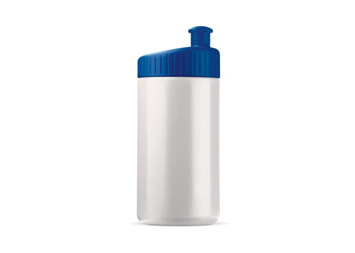 Gourde publicitaire sport Design 500 ml Blanc / bleu foncé